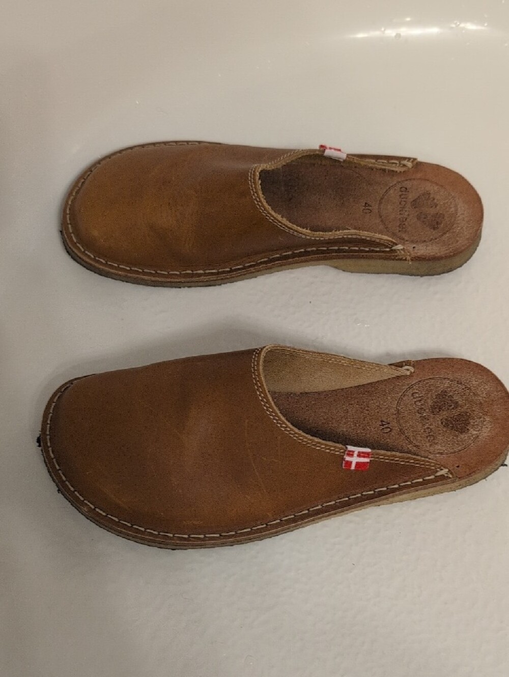 Women's Tan Leather Clog - Classic Slip-On - Picture 4 of 5